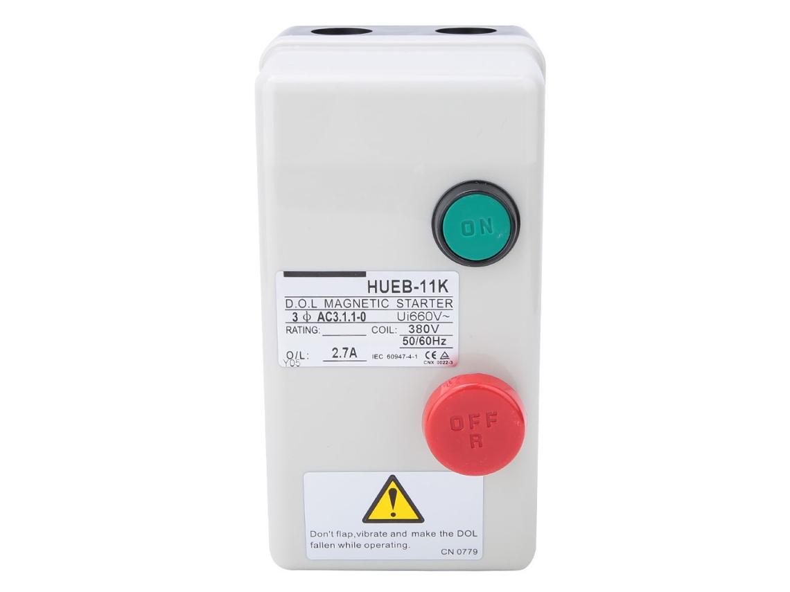 Arranque Directo Manual Irreversible Control Motor Estarter Magnético 380v 50/60hz 1.8-2.7a Hueb-11k