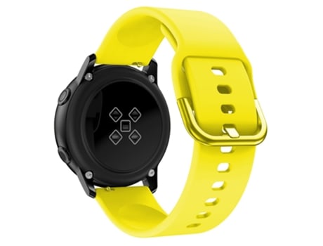 Correa de Silicona 20mm para Samsung Galaxy Watch4 Classic 46mm 42mm/Watch4 44mm 40mm/Watch Active 2/Garmin Vivomove3 - amarillo
