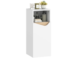 Badezimmerschrank Schmal Badschrank Mit Verstellbaren Ablagen, Offenem Fach 30 X 30 X 71,5 Cm Blanco