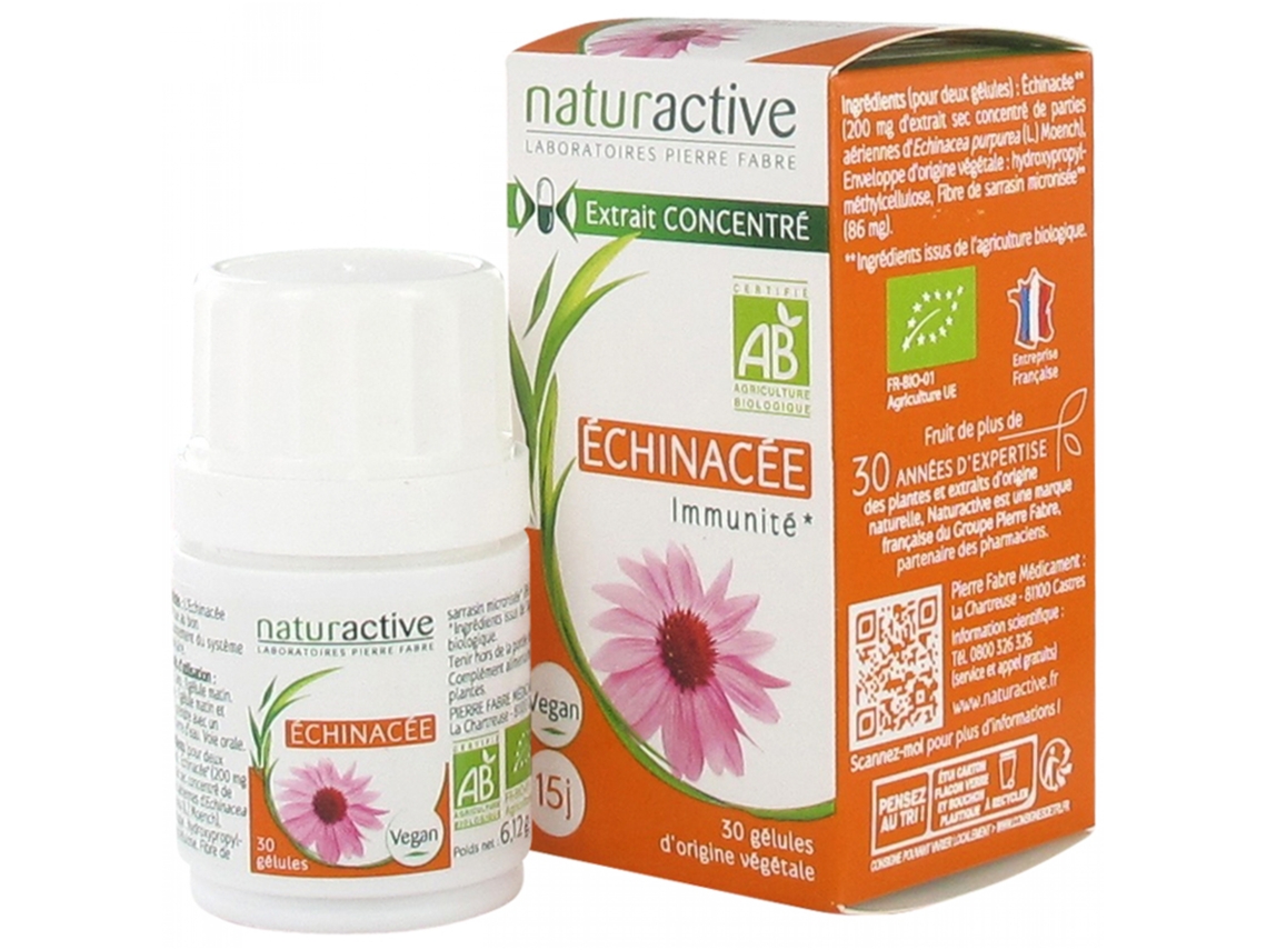 Equinácea Ecológica 30 Cápsulas NATURACTIVE