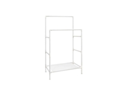 Perchero Burro Doble Con Estante Y Barras Laterales 84x44,5x155 Cm - Blanco