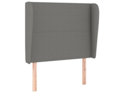 Maison Exclusive - Cabecero Con Orejas De Tela Gris Oscuro 93x23x118/128 Cm