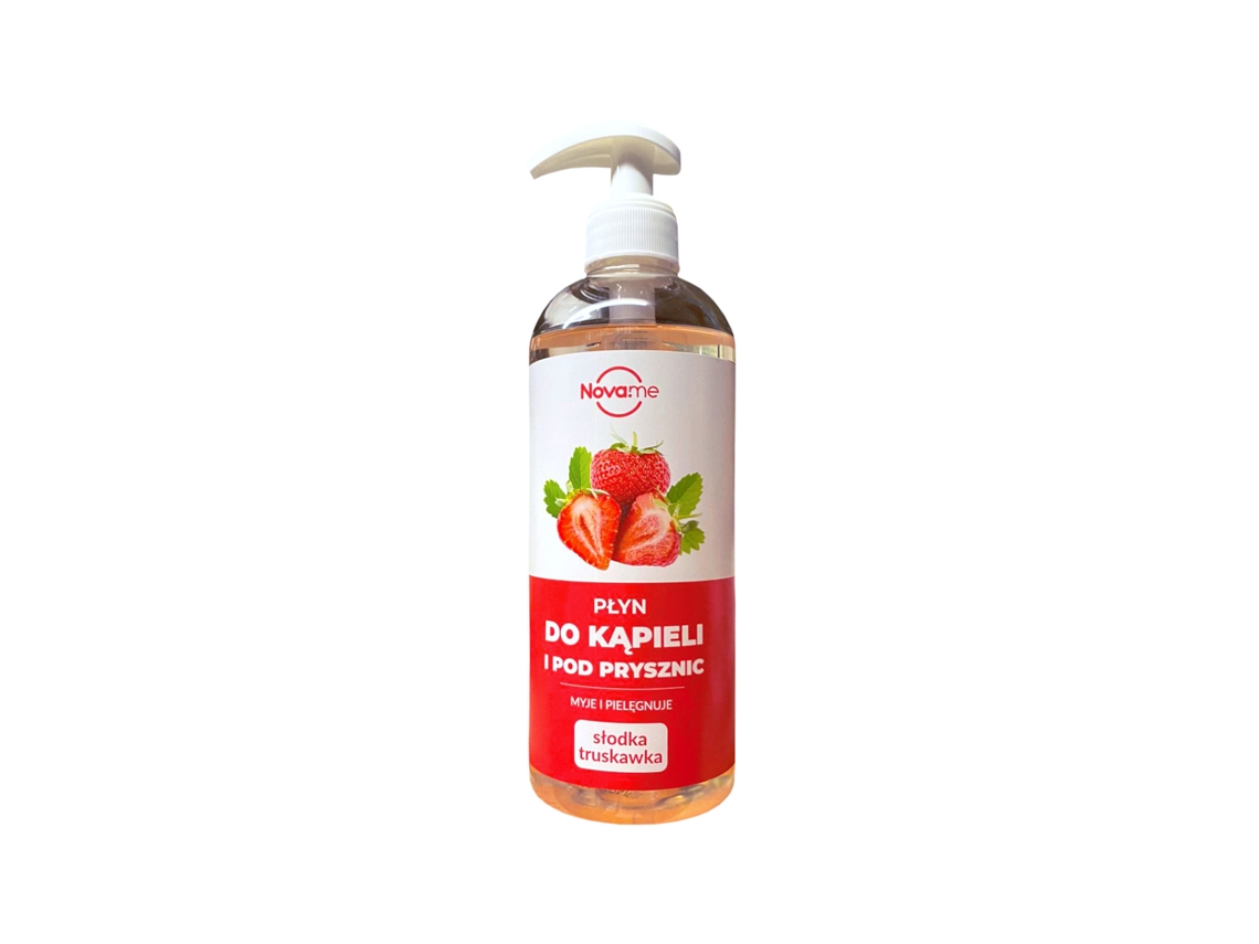 Jabón líquido de fresa 500 ml, hidratante y refrescante, delicado aroma a fresa fresca, producto para el cuidado de la piel. Farmacia Equilan