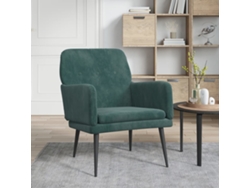 Cadeira com Apoio de Braços 62X79X79 Cm Veludo Verde-Escuro