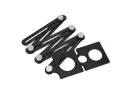 Regla plegable de aluminio de 6 secciones para medición multilateral y perforación de orificios en carpintería.