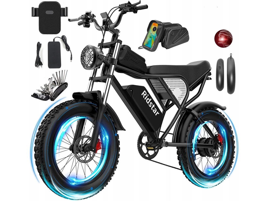 Bicicleta eléctrica Ridstar Q20 1500w 20ah 55km/h Freno de aceite 20x4.0