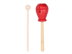 Instrumento De Percusión De Madera Tipo Güiro Con Martillo Rojo - Juguete Educativo Para Niños