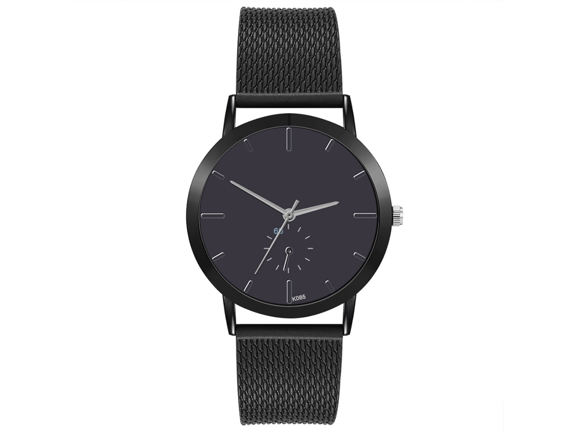 Reloj De Pulsera De Cuarzo Con Cinturón De Silicona Simple Y Moderno Para Hombre Y Mujer (negro)