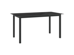 Mesa de jardín LOVELY HOME de aluminio y vidrio en color negro (150 x 90 x 74 cm)