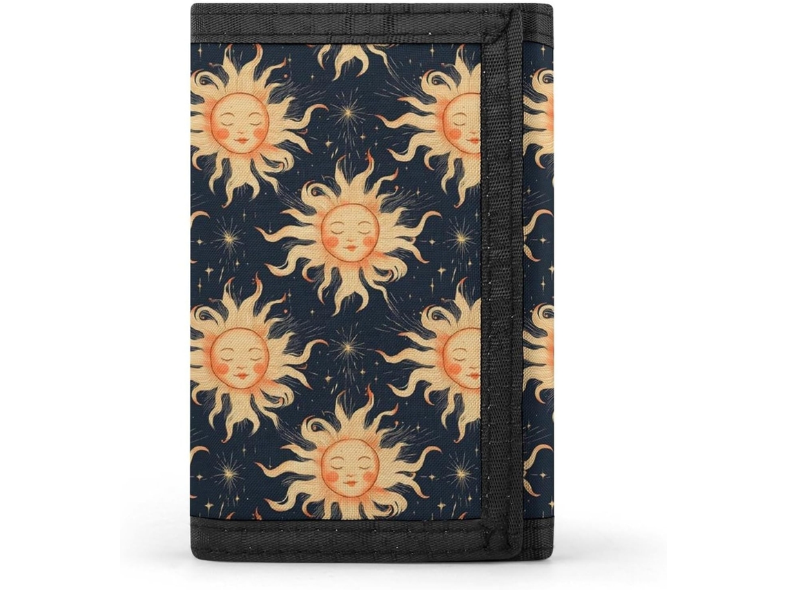 Cartera Compacta Poliéster Con Cremallera Para Hombre Diseño Estampado