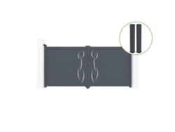 Puerta abatible 3m LIFE Al.140cm aluminio gris 2 postes 20x20cm Al.166cm CASANOOV