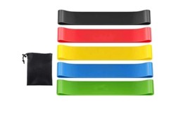 Bandas de resistencia, bandas de ejercicio fitness, 5 niveles de resistencia diferentes - Estuche incluido (Multicolor, Juego de 5)