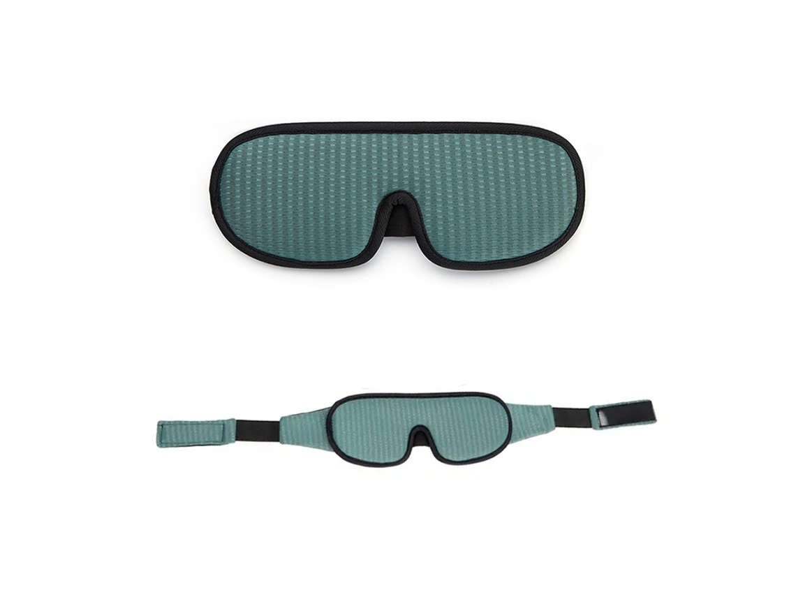 Antifaz MDUG transpirable y ajustable con correas, ideal para descansar y viajar, con protección solar (verde)
