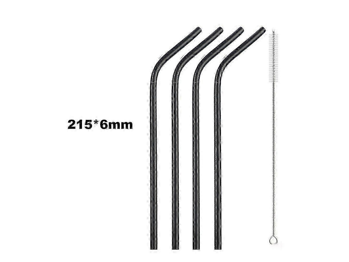 Pajitas metálicas reutilizables de acero inoxidable 304, rectas y dobladas, con limpieza tipo Rosewell
