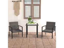 Juego de comedor de jardín de 3 piezas en mimbre sintético gris, Dkd Home Decor