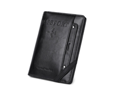 Cartera de viaje multifuncional para documentos, protección RFID, gran capacidad, color negro, Hexinyigjly