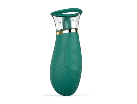 Vibrador de succión del clítoris juguetes sexuales 3 modos de succión 9 modos de lamer el pezón Succionador de clítoris para un orgasmo rápido Verd...