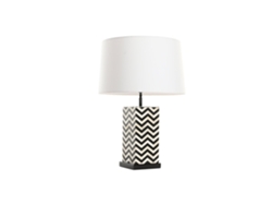 Lampara Sobremesa Acero Resina Blanco 50x50x69cm