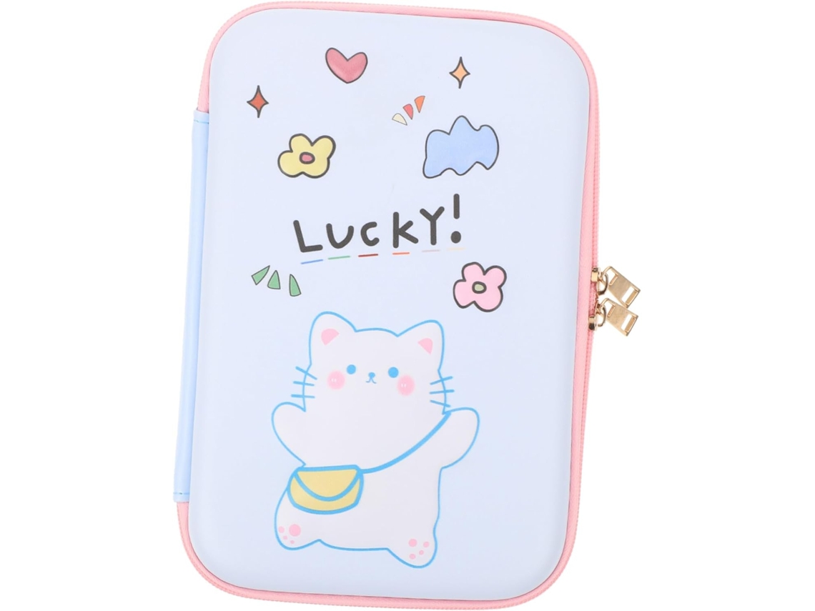 Estuche grande para lápices Slowmoose de EVA con diseño de dibujos animados y detalles dorados.