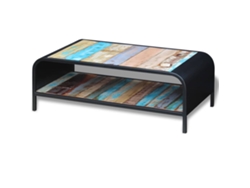 Mesa de Centro de Apoyo en Madera Reciclada Maciza