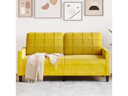Sofá De 2 Plazas Terciopelo Amarillo 140 Cm