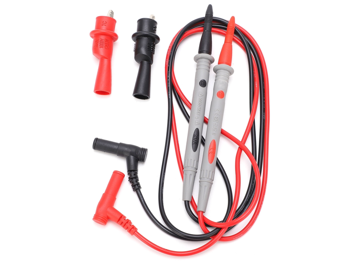 Kit De Cables De Prueba De 4 Mm Con Pinzas Antideslizantes Para Multímetro, 90 Cm, Latón+pa, Rojo/negro