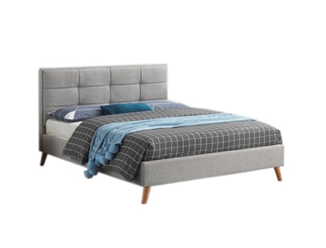 Cama doble Barley 135 cm gris Colchón básico 18 cm SALDOSYSTOCKS