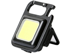 Mini Luz De Llavero Cob | Mini Linterna Portátil De Bolsillo Recargable - Linterna Multifuncional Con Base De Imán De Soporte Plegable (negro)