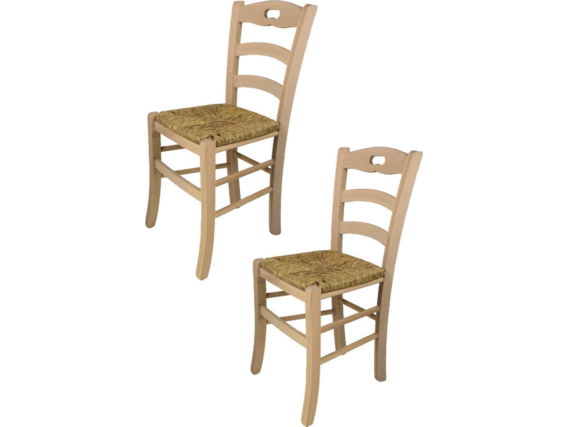 Conjunto de 2 Cadeiras T M C S Savoie U150GR (Castanho Claro - 88x43x46 cm - Madeira)
