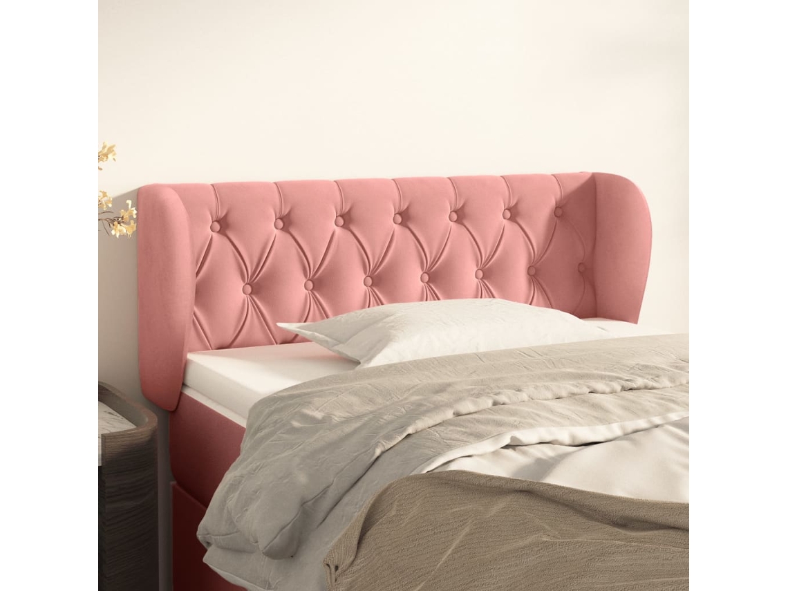 Cabecero De Terciopelo Rosa 103x23x78/88 Cm