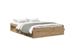 Maison Exclusive - Estructura De Cama Sin Colchón Roble Artesanal 160x200 Cm