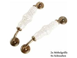 Elegantes Tiradores De Cerámica Blanca Para Tocador, Herrajes Antiguos Para Diversos Muebles, Puertas, Armarios, Cajones, Alacenas Y Guardarropas. Sup