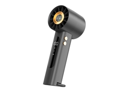 Ventilador turbo compacto Chrui de 1800 mAh con pantalla digital y brújula (gris)