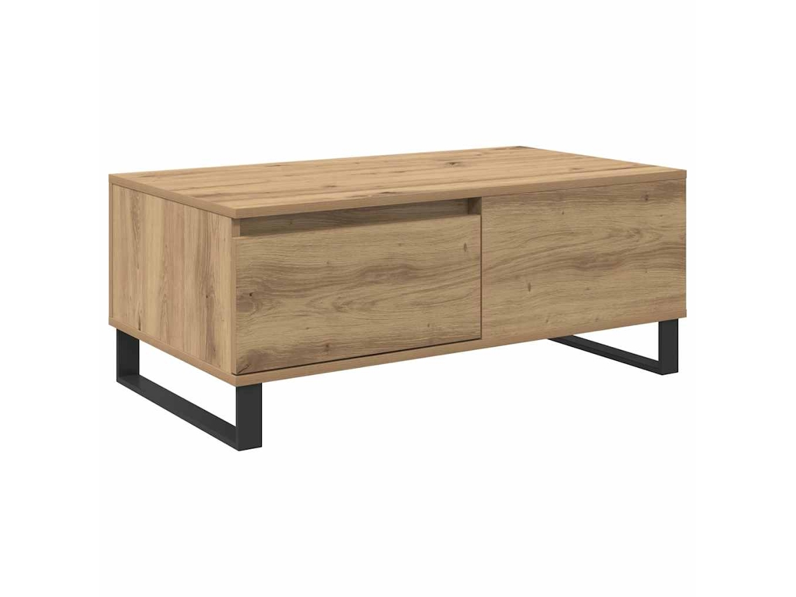 Mesa de centro con cajón, roble artesanal, 90x50x36,5 cm, MAISON EXCLUSIVE