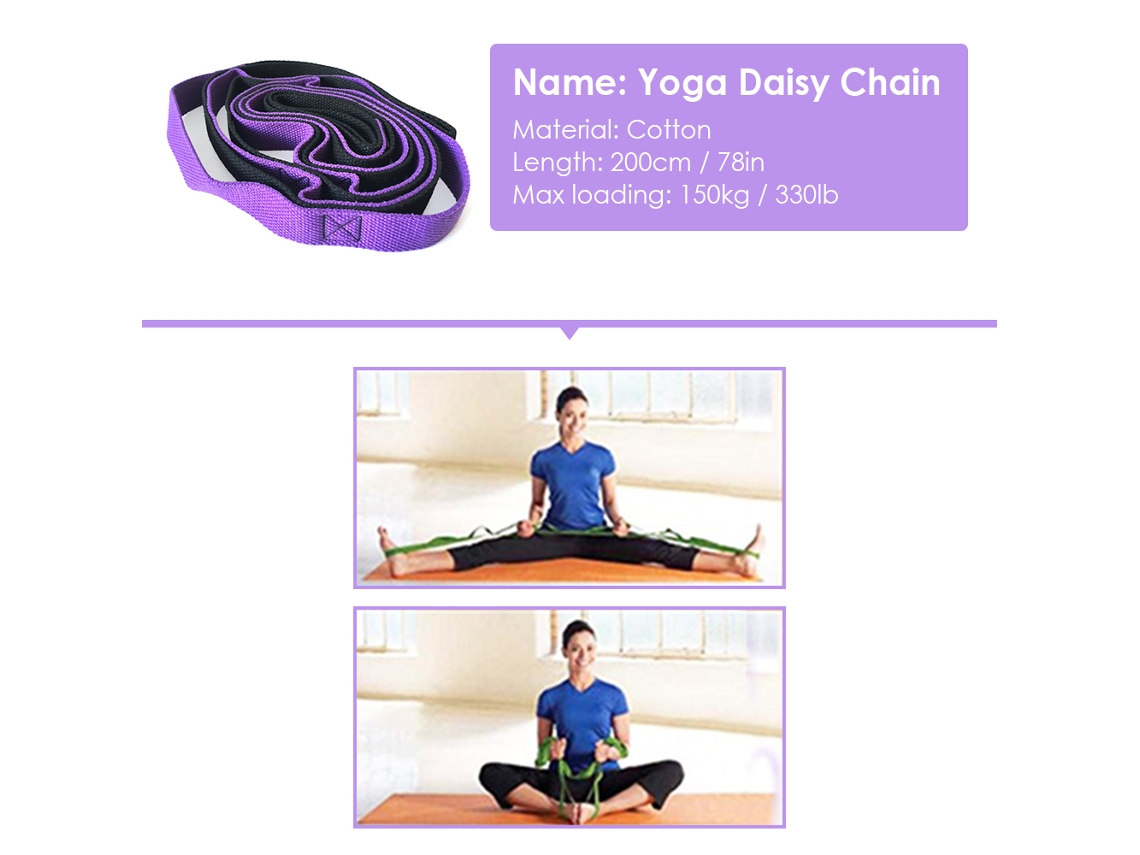Cinturón De Yoga Con Diseño De Margaritas Y Múltiples Anillos No Elásticos Para Pilates, Danza, Terapia Y Gimnasia.