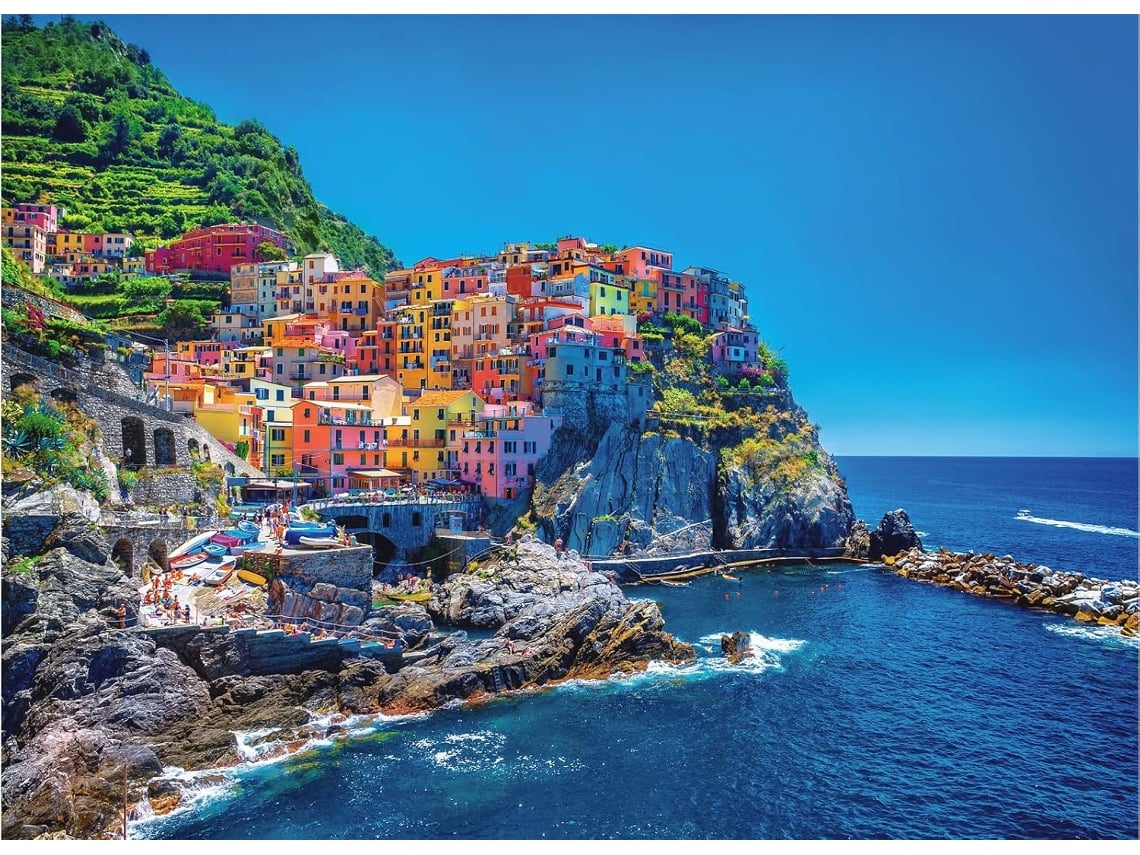 Rompecabezas De 1000 Piezas Para Adultos, Paisaje De Cinque Terre, Italia, Escena Natural, Rompecabezas Duros (azul)