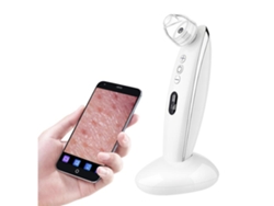 Aspirador con Cámara Aspirador de Poros para Piel Base Recargable Usb con Pantalla Led y 4 Sondas Blanco YEMAESRE