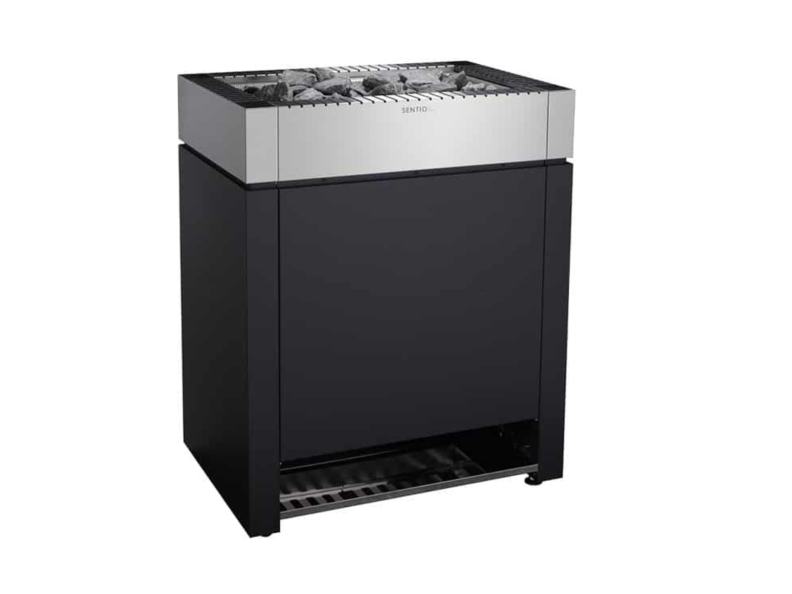 Calentador de sauna profesional Qube, acero inoxidable, alta potencia, calentamiento rápido, seguridad integrada - 9 kW