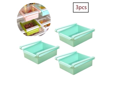 3 piezas nevera cajón congelador estante para verduras almacenamiento de verduras azul