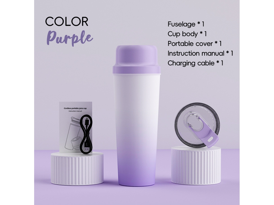 Exprimidor USB Eifson Juicer de 650 ml, 20 cuchillas, 3000 mAh (morado)