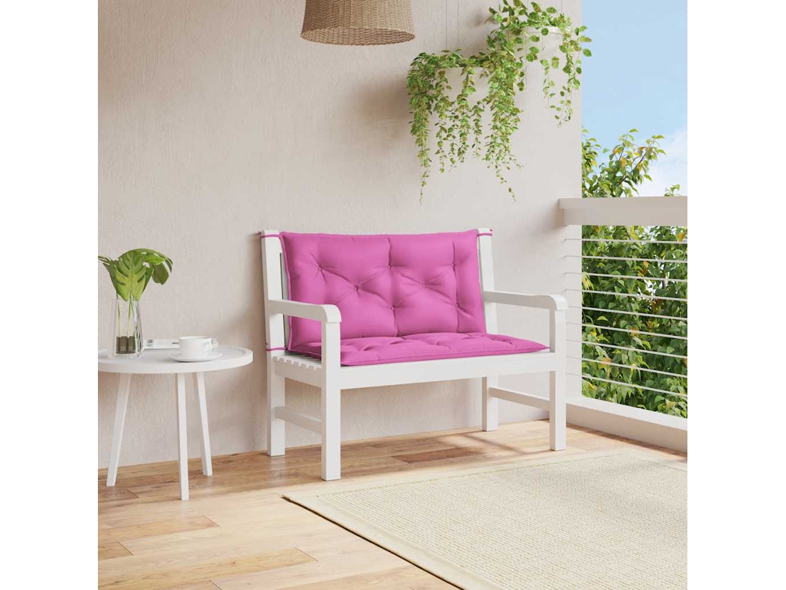 Cojines para banco de jardín, 2 unidades, 100x50x7 cm, tela rosa HARLANV1