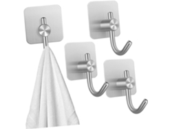 Juego De 4 Ganchos De Pared Autoadhesivos De Acero Inoxidable - Ganchos Para Toallas