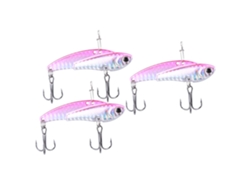 3 Señuelos De Pesca Artificiales De Metal Con Vibración Y Hundimiento, Color Rosa.