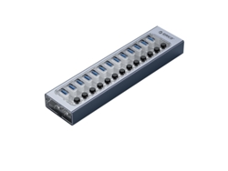 Estación de acoplamiento Yizhood Hub USB Hub USB 3.0 con cargador rápido QC 13 puertos múltiples con interruptor gris