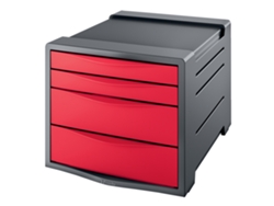 Archivador ESSELTE Europost Vivida 4 Cajones 245 x 365 x 285 mm Gris y Rojo (Gris y Rojo)