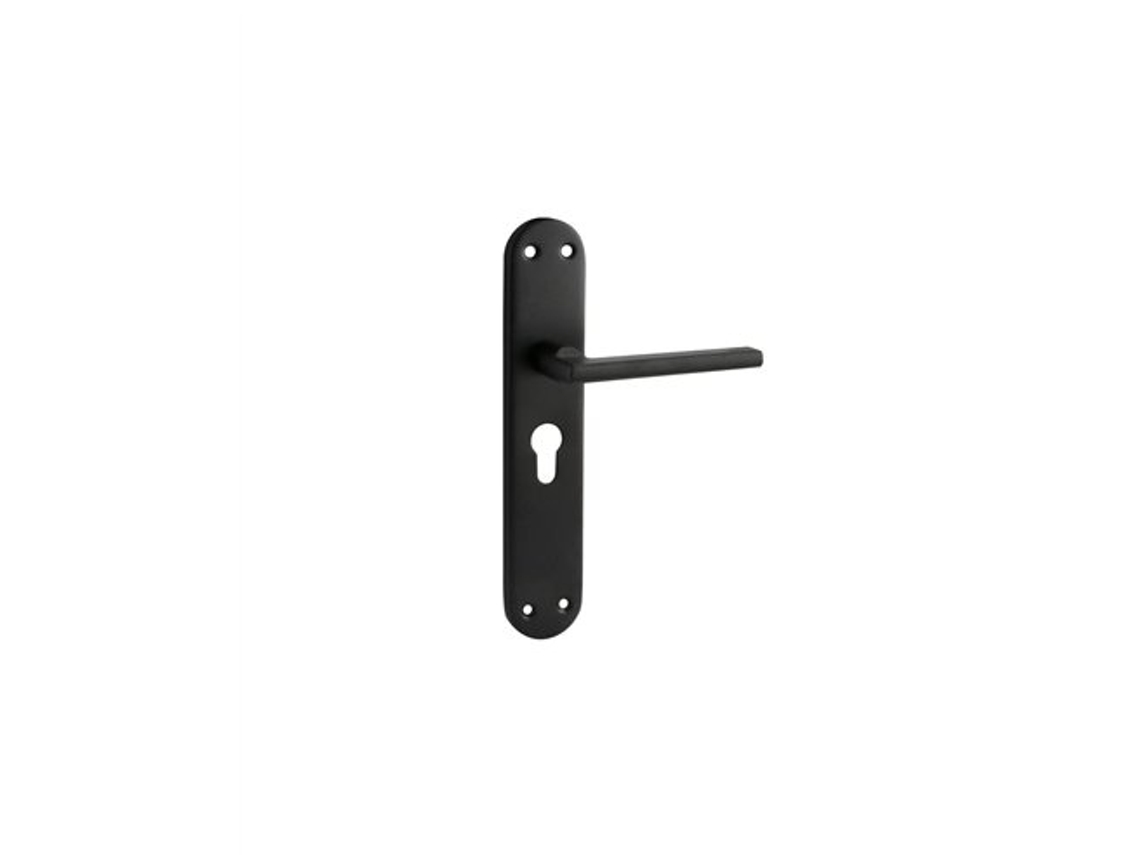 Juego de manillas para puerta Inther en aluminio negro liso - 47 mm
