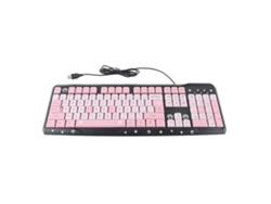 Teclado Usb Con Cable Ultrafino, Silencioso, Ergonómico, Resistente Al Agua, Para Oficina En Casa/portátil, Rosa Y Negro.