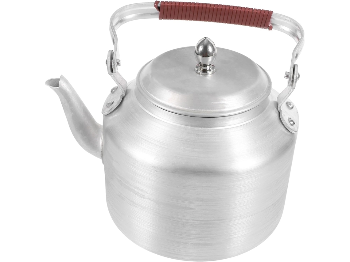 Tetera Doméstica De Aluminio Grueso De 2 Litros Con Tapa Y Asa.