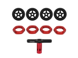 Ymsl Conjunto De 4 Neumáticos Rc Con Llanta Plástica 17mm Hex 5 Rayos Para Arrma Infraction V2 Felony Ex 07 1/7 Coche Rc Negro Hxl