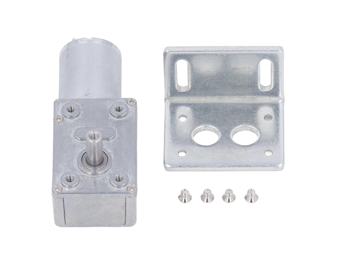 Motorreductor de 24 V CC, 10 rpm, eje único, 12 mm, 4 pulgadas, 25 kg/cm, autoblocante, reversible, con base